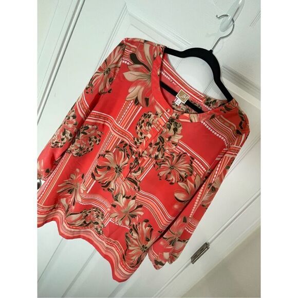 JM Collection women’s blouse size 16 floral - Picture 1 of 6